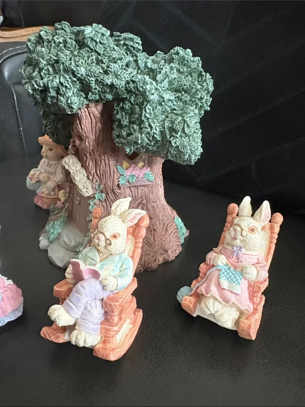7-Pc Bunny and Lighted Tree House Set - Pastel Multicolor